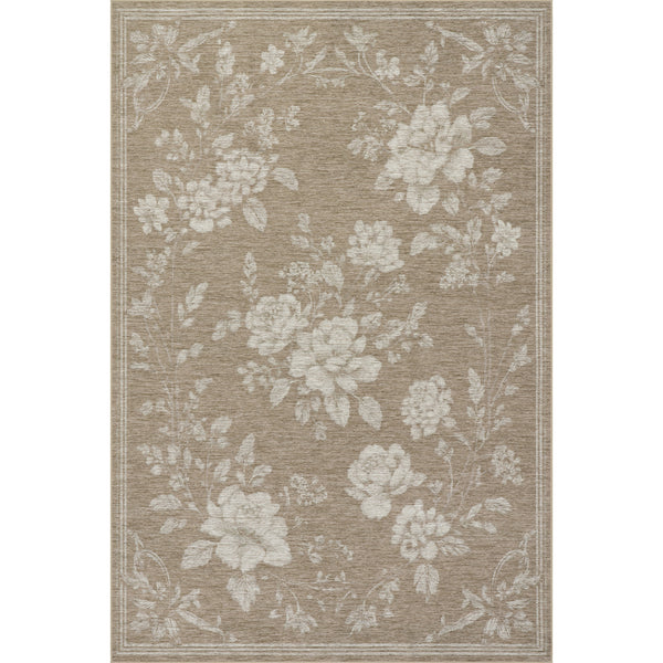 nuloom Nuloom Camiree Floral Farmhouse Washable Area Rug Beige