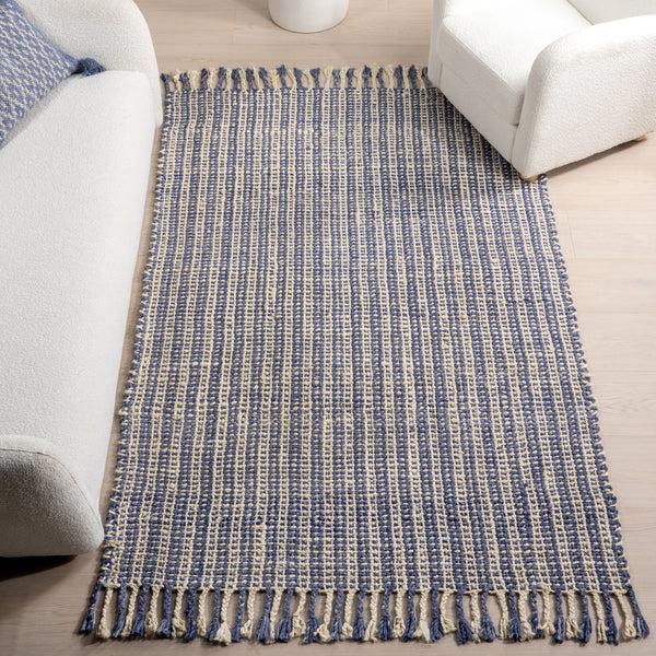 Nuloom Capri Farmhouse Striped Area Rug Light Blue