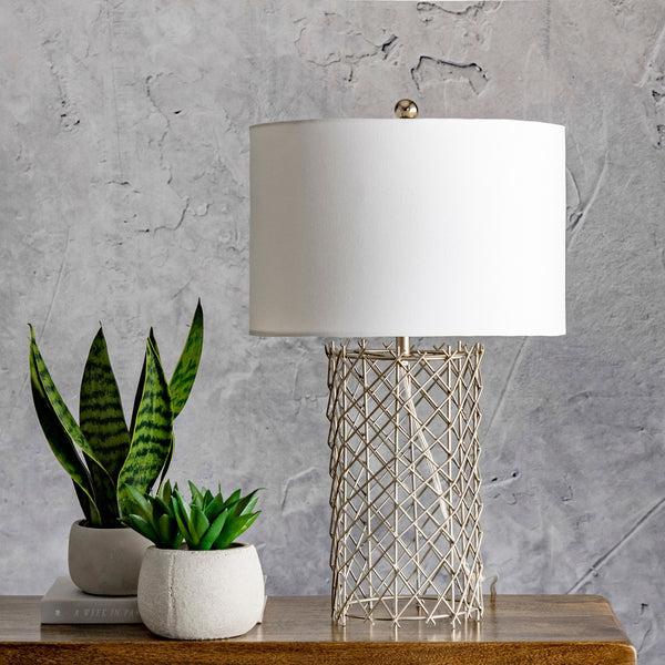 Nuloom Carlisle 23" Metal Table Lamp Silver