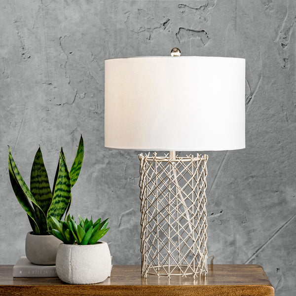 Nuloom Carlisle 23" Metal Table Lamp Silver