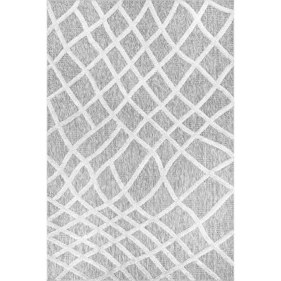 nuloom Carly Raised Fishnet Trellis Area Rug Grey
