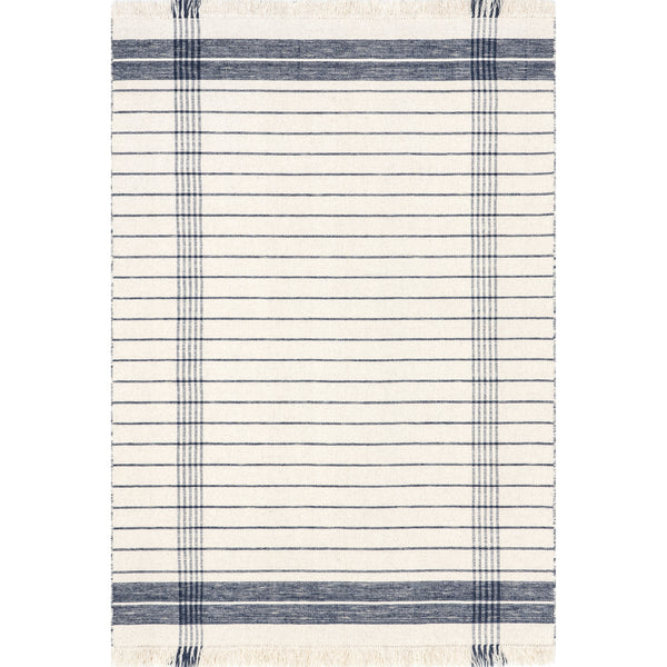 nuloom Celena Striped Wool Fringe Area Rug Ivory