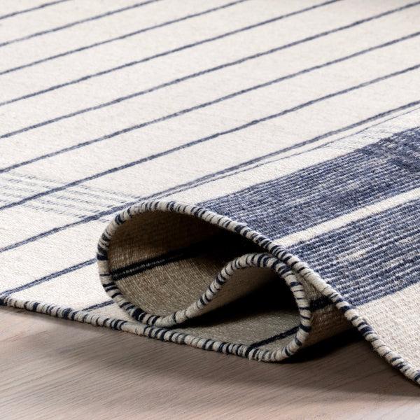 Nuloom Celena Striped Wool Fringe Area Rug Ivory