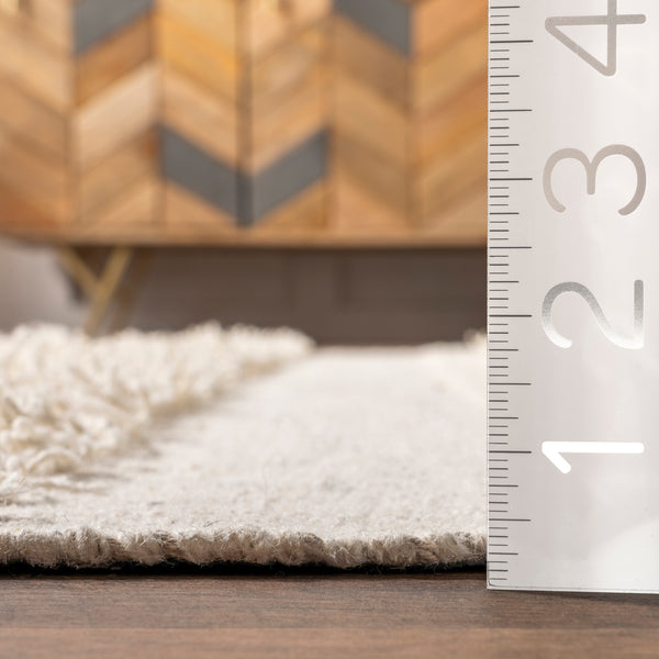 Nuloom Chandy Textured Wool Area Rug Cream