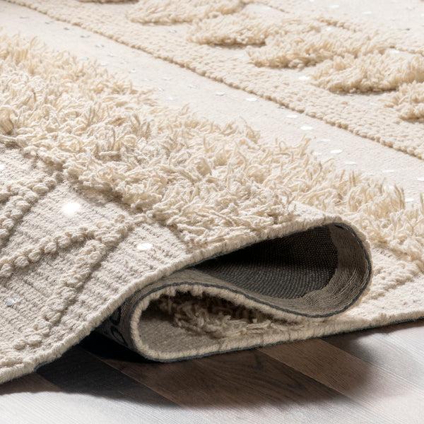 Nuloom Chandy Textured Wool Area Rug Cream