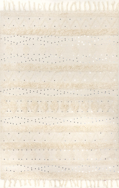 nuloom Chandy Textured Wool Area Rug Cream