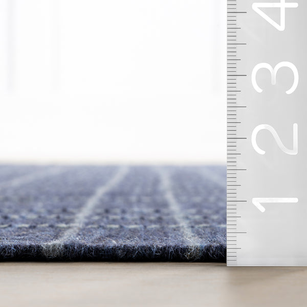 Nuloom Charlie Plaid Wool Area Rug Blue