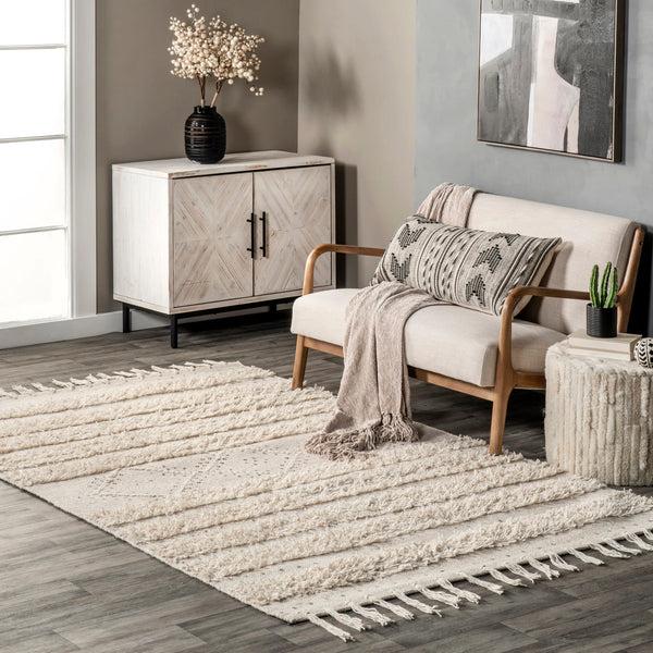 Nuloom Christina Tassel Rug Ivory