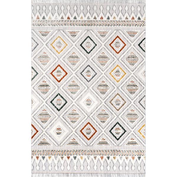 nuloom Colleen Mixed Diamond Fringe Area Rug Ivory