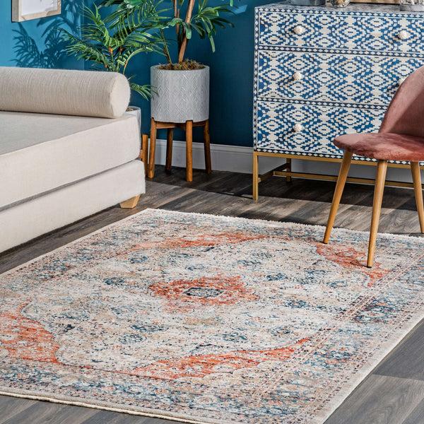Nuloom Corinne Herati Medallion Beige
