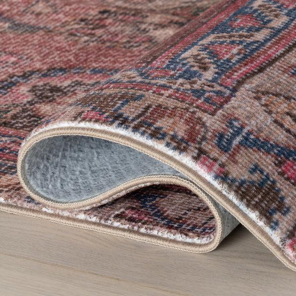 Nuloom Nuloom Corisandi Traditional Medallion Washable Rug Red