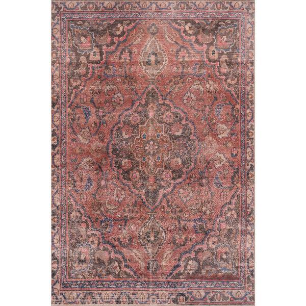 nuloom Nuloom Corisandi Traditional Medallion Washable Rug Red