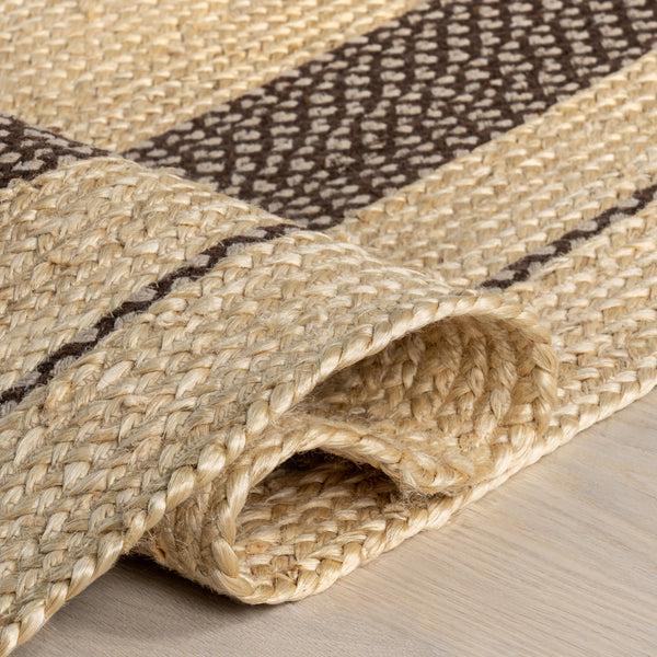 Nuloom Cottage Oval Jute Area Rug Dark Brown