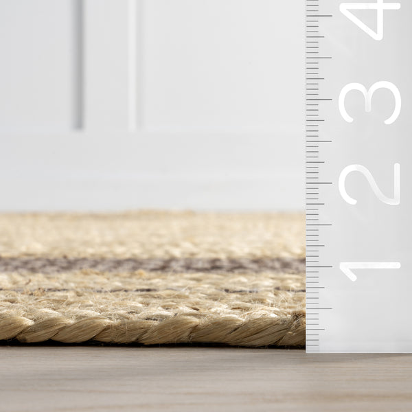 Nuloom Cottage Oval Jute Area Rug Dark Brown
