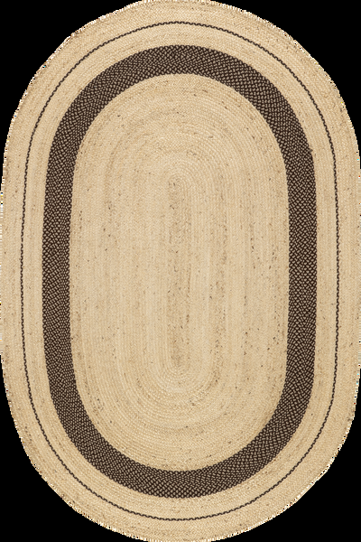 nuloom Cottage Oval Jute Area Rug Dark Brown