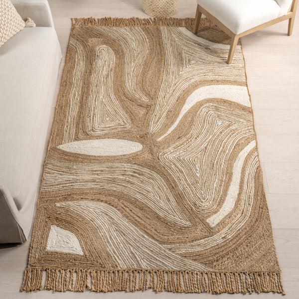 Nuloom Dalia Jute Abstract Area Rug Natural