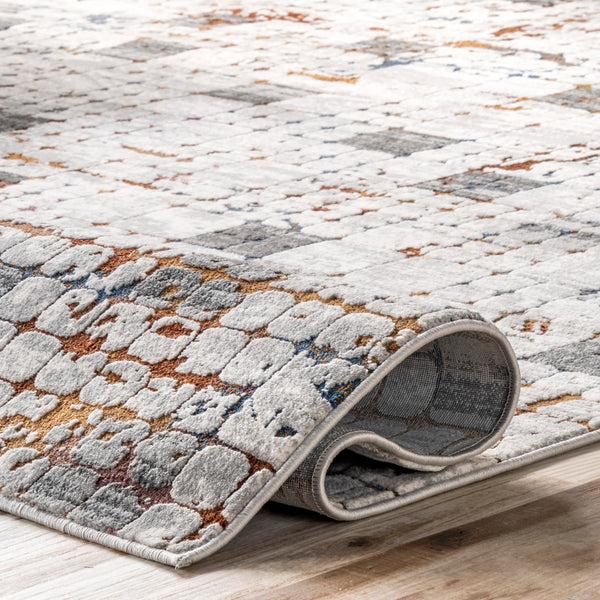 Nuloom Dallas Abstract Tiles Light Grey