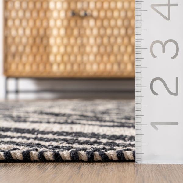 Nuloom Danny Geometric Cotton Tassel Area Rug Gray