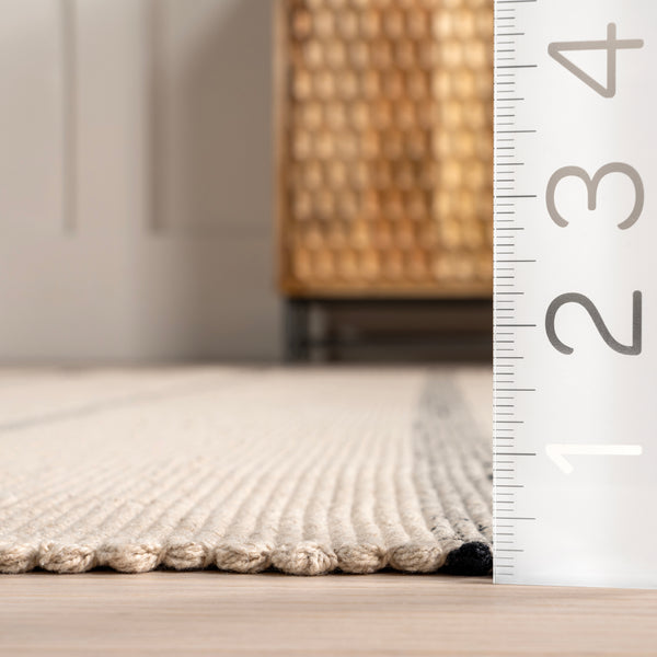 Nuloom Darina Casual Striped Cotton Area Rug Ivory