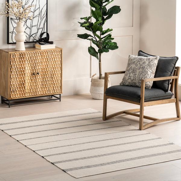 Nuloom Darina Casual Striped Cotton Area Rug Ivory