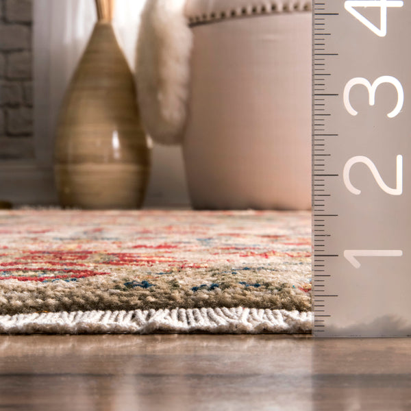 Nuloom Dasilva Tribal Fringe Area Rug Olive