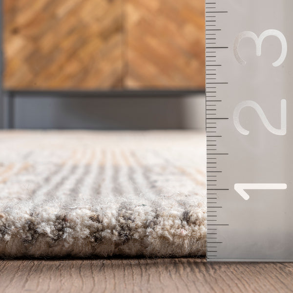 Nuloom Deco Striped Tile Wool Area Rug Beige