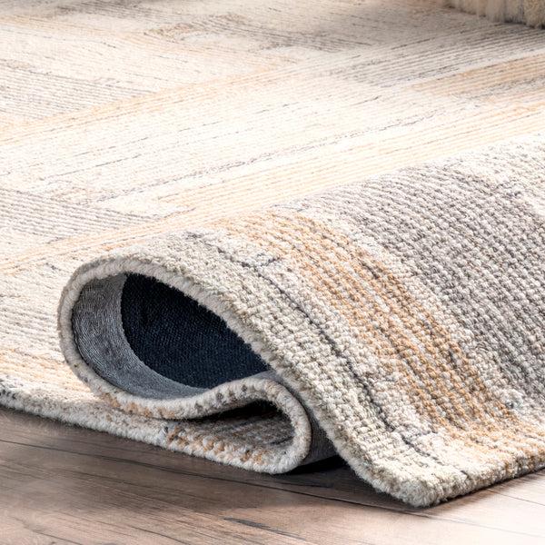 Nuloom Deco Striped Tile Wool Area Rug Beige