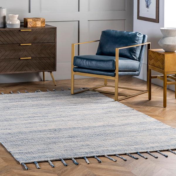 Nuloom Diem Geometric Cotton Tassel Area Rug Beige