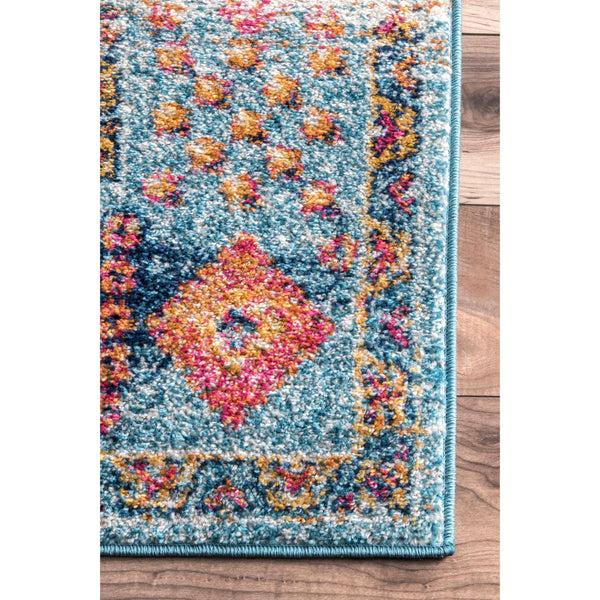 Nuloom Dorine Diamond Tiles Rug Light Blue