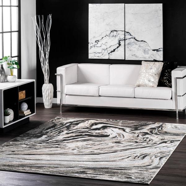 Nuloom Drea Marble Abstract Area Rug Grey