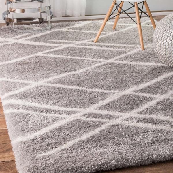Nuloom Dupree Lattice Shag Grey