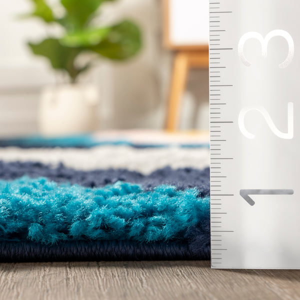 Nuloom Ela Half Rainbow Shag Area Rug Blue