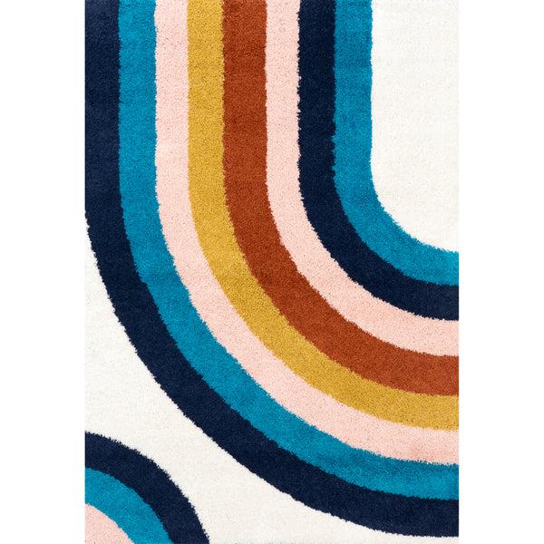 nuloom Ela Half Rainbow Shag Area Rug Blue