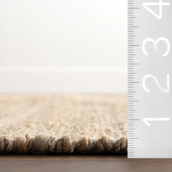 Nuloom Eladia Solid Jute Area Rug Natural