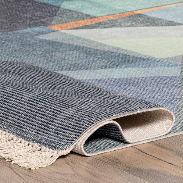 Nuloom Eléa Geometric Tasseled Area Rug Blue