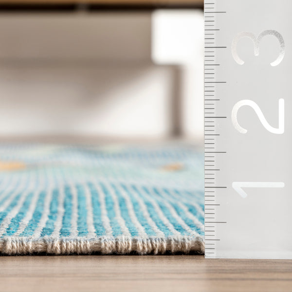Nuloom Eléa Geometric Tasseled Area Rug Blue