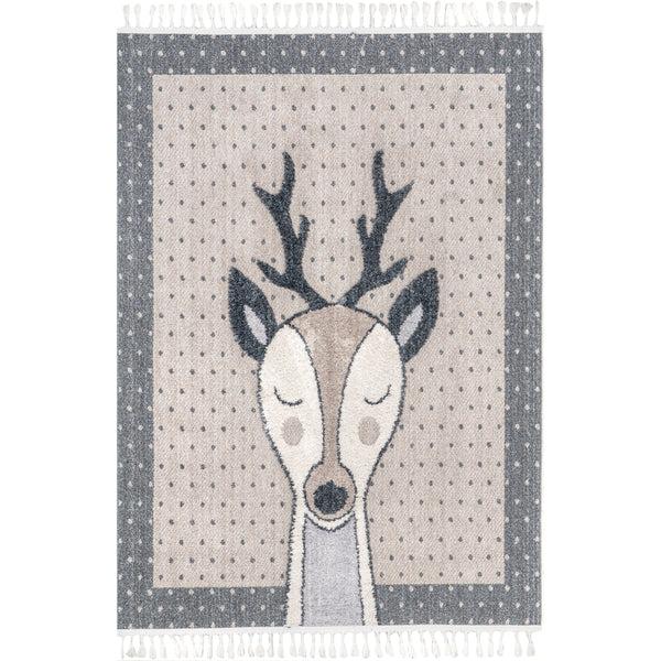 nuloom Éléanor Deer Kids Tasseled Area Rug Beige