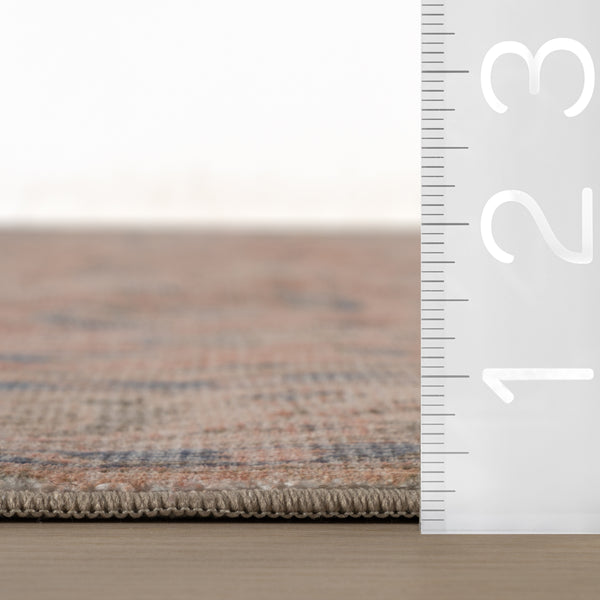 Nuloom Nuloom Elendra Traditional Bordered Washable Rug Peach