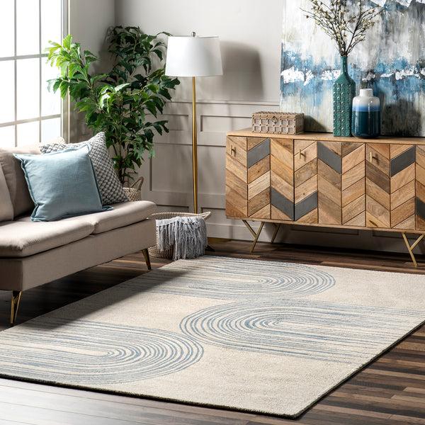 Nuloom Eliana Abstract Rainbow Wool Area Rug Blue