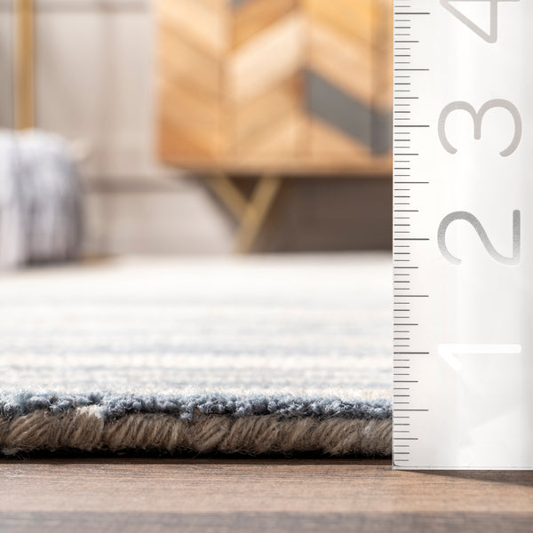 Nuloom Eliana Abstract Rainbow Wool Area Rug Blue