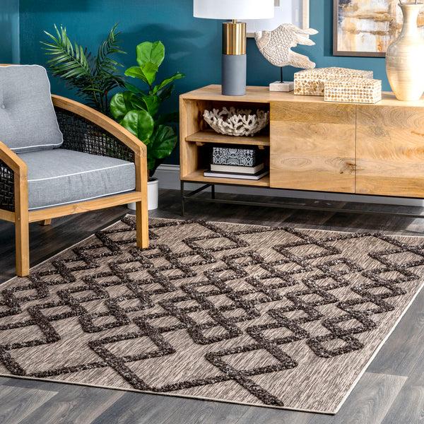 Nuloom Elianna Raised Pendant Striped Brown
