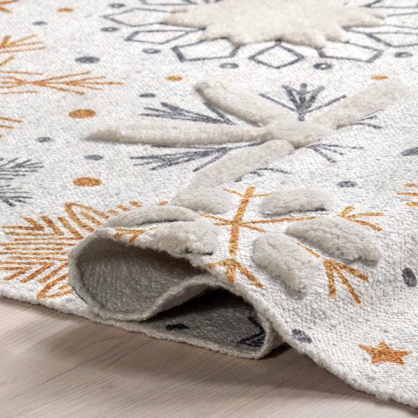 Nuloom Eloide High-Low Snowflake Area Rug White