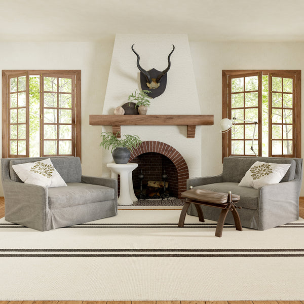 Nuloom Elowen Double Striped Wool Area Rug Ivory