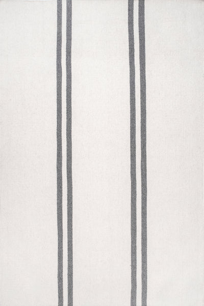 nuloom Elowen Double Striped Wool Area Rug Ivory
