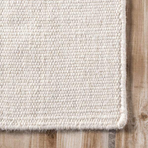 Nuloom Elowen Double Striped Wool Area Rug Ivory