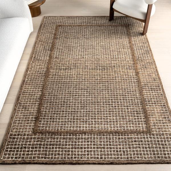 Nuloom Emaline Geometric Wool Area Rug Brown
