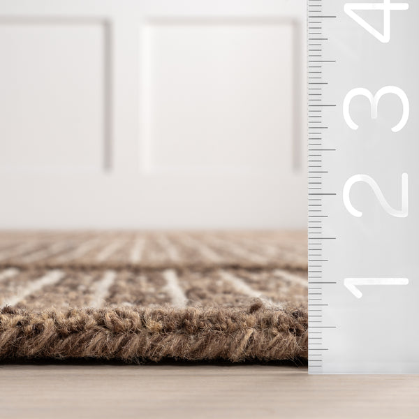 Nuloom Emaline Geometric Wool Area Rug Brown