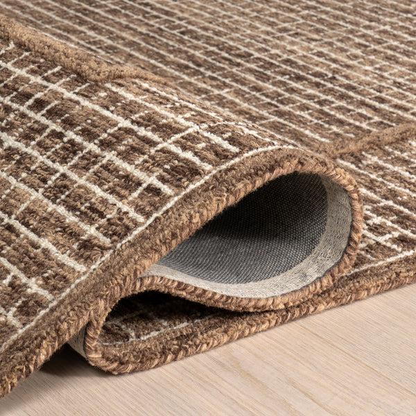 Nuloom Emaline Geometric Wool Area Rug Brown