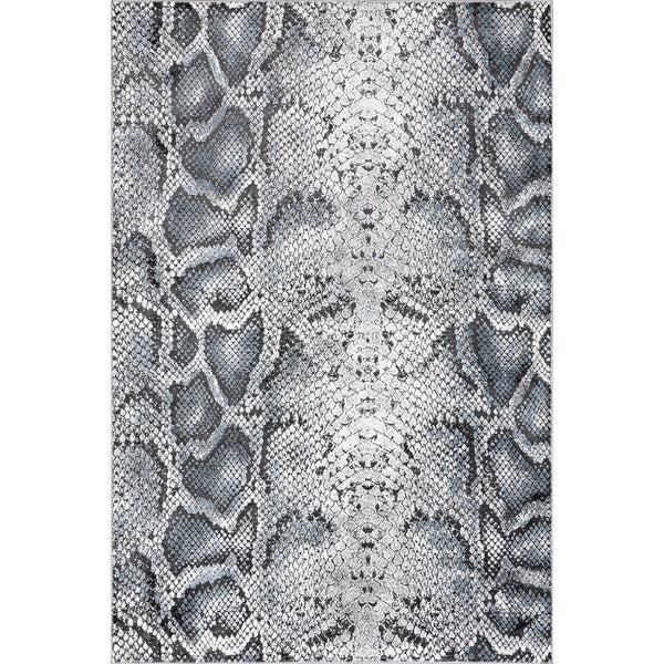 nuloom Enni Contemporary Snake Print Area Rug Gray