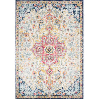 nuloom Everleigh Floral Crowned Medallion Beige